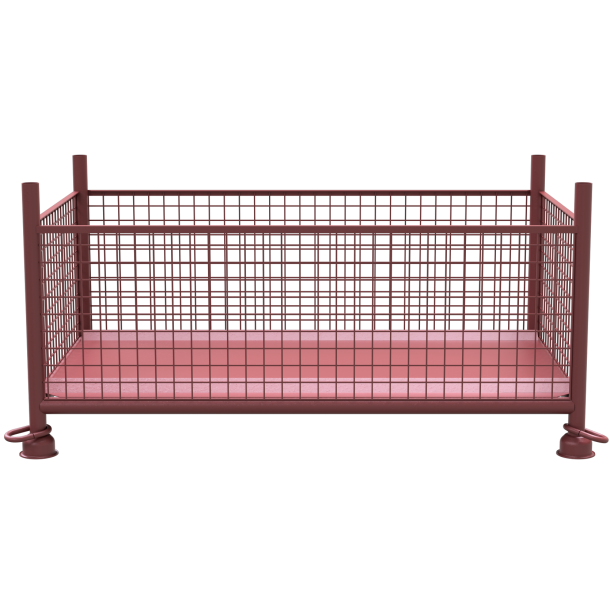 Mesh box pallet | 1,50m x 0,87m x 0,60m | painted | with closed hook